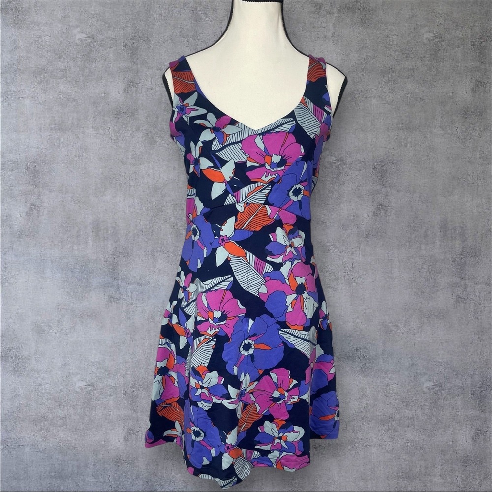 Title Nine Level Up Floral Print Sundress Womens S Criss Cross Back Coastal
